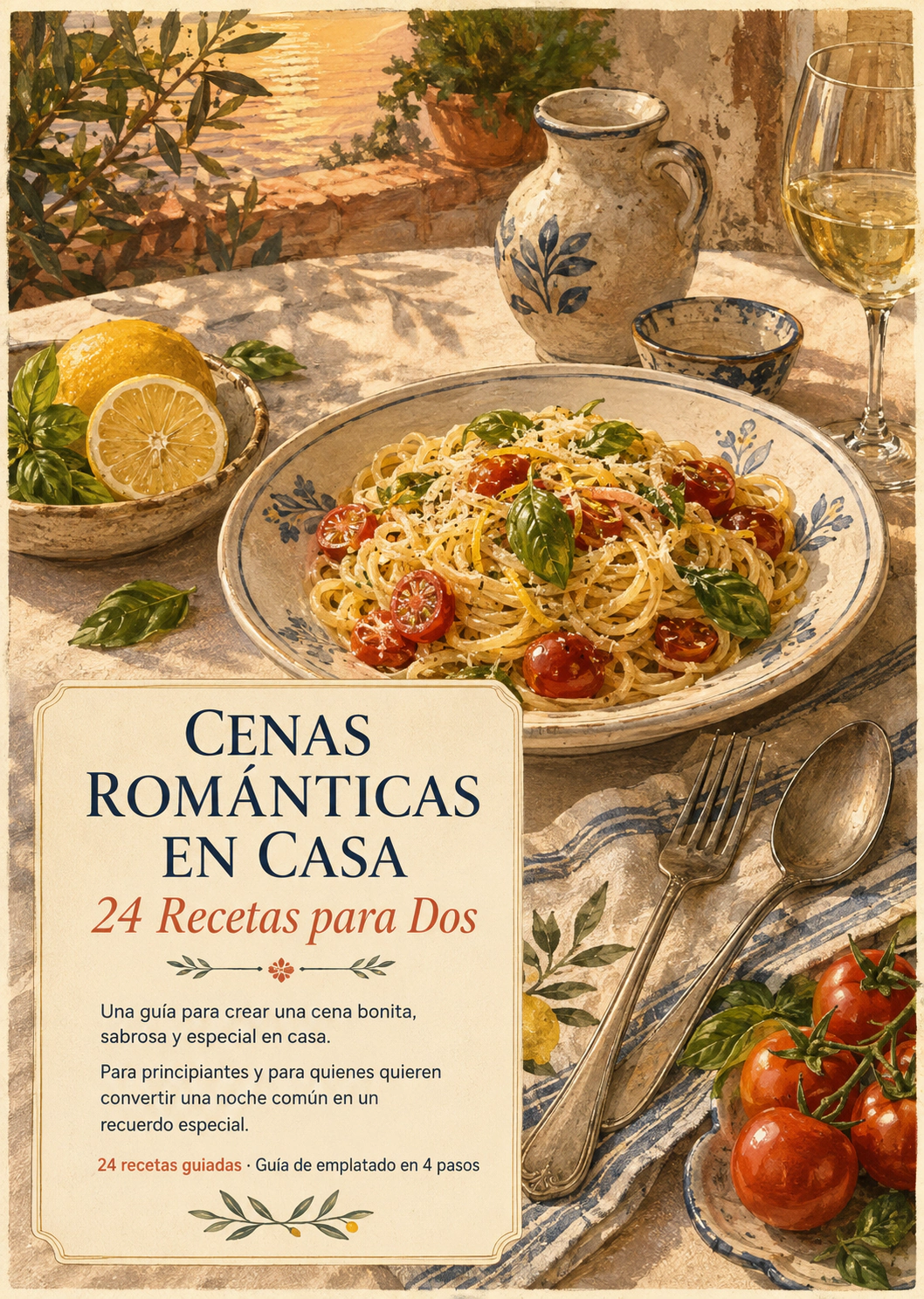 Portada real del recetario Cenas Románticas en Casa